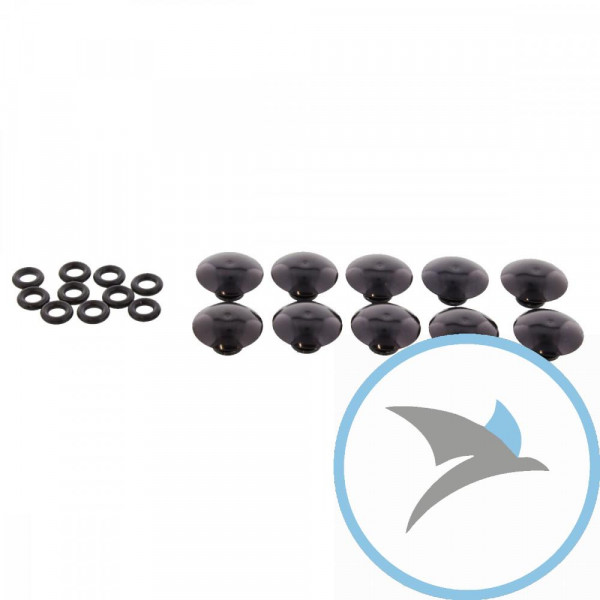 Kappen Schraube Satz Pro Bolt M8 alu schwarz - BUT8-10BK